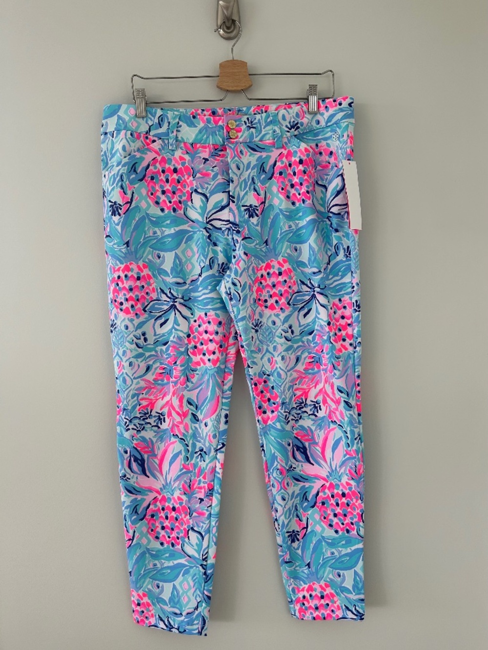 NWT Lilly Pulitzer Cameron Pant 28" UPF 50+ Zanzibar Blue Party Princess Golf 14